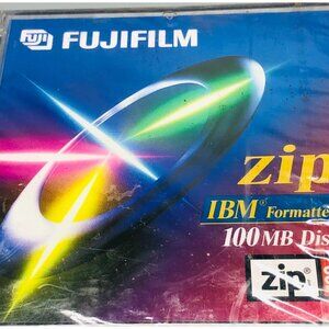 set of 2 Fuji Film zip IBM Formatted 100MB disk ATOMM tech  4"x 4" READ new